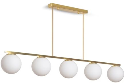 LEDKIA Pendelleuchte aus Metall und Glas Boqor Gold