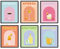 HAUS AND HUES Dänisches Pastell-Poster, Alkohol-Poster, Set mit 6 ästhetischen Cocktail-Postern, adrette Bilder für die Wand, flippige Schlafsaal-Poster für College-Mädchen, bunte Bar-Wandkunst (28,9