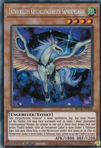 BLCR-DE016 - Figura de monstruo de cristal desarrollado, pegaso de zafiro, en alemán