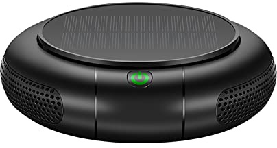 Benkeg Car Negative ion Air Purifier with Solar Panel 1200mAh Battery Quiet Air Cleaner for Home Car Office Allergies Pets Dust Pollen Hair Odors