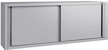 GGM Gastro | WSK204Z | Edelstahl Wandhängeschrank ECO - 2000x400mm - mit Schiebetür - 650mm hoch