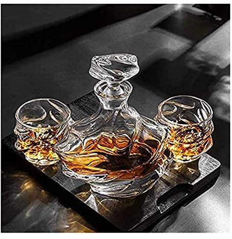 Decanter in vetro Personalità Decanter per vino e set di bicchieri Set di anter per whisky personalizzato, bottiglia di vetro da 900 ML