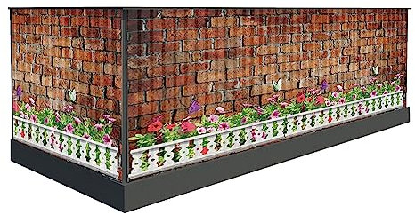 Sichtschutz für den Balkon 100cm hoch oder andere Windschutz balkonsichtschutz Balkonumrandung sichtschutz Sichtschutznmatte Terrassenüberdachung (400 x 90 cm, Muster 22)