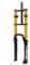 HIMALO 20 Zoll Fahrrad Federgabel 4.0 Reifen Fat Gabel Gerade Doppelt Geschultert Luftgabel Federweg 110mm QR 135mm Scheibenbremse Vorderradgabel Zugstufe Einstellbar (Color : Gold)