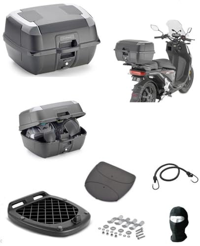 KOMPATIBEL MIT Yamaha XVS 950 A Midnight Star K45N MONOLOCK-TOPCASE + Platte FÜR 2 UNIVERSALHELME IN Full FACE ODER Jet 45 LT FÜR MOTORRÄDER UND Roller MIT GEPÄCKTRÄGER
