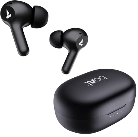 boAt Newly Launched Airdopes 71 TWS Earbuds with 40 Hours Playtime, Dual Mics with ENxTM, ASAPᵀᴹ Charge, IWPᵀᴹ, BEASTᵀᴹ Mode with 50 ms Low Latency, IPX4 & Pocketable ID(Active Black)