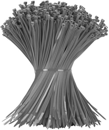 Armpow 1000 Stück 30,5 cm silberne Kabelbinder, 22,7 kg Stärke, kleine Kabelwickel, selbstsichernde Nylon-Kabelbinder für den Innen- und Außenbereich (30,5 cm, Silber)