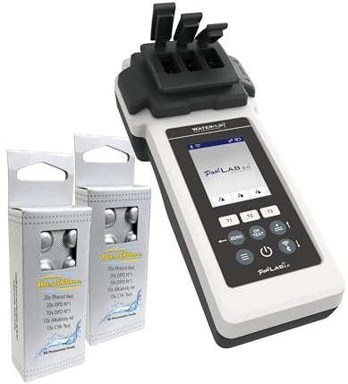 Water-i.d. WATER TESTING EQUIPMENT PoolLab 2.0 mit 70 Testtabletten - Special Edition für MediMuc - 24 Parameter - App, Software - Messung bis zu 3 Parameter in einem Test (2.0 | EXTRA Refillpack)