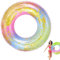 Aufblasbarer Schwimmring FaJoek Schwimming Ring Erwachsene Kinder Regenbogen Pailletten, Schwimmring groß, Regenbogen Schwimmring, Transparent Schwimmreifen (Glitzer Regenbogen)