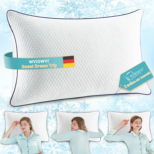 Kopfkissen 40x80, Memory Foam Kissen, Kühlendes Kopfkissen, Flaches Seitenschläferkissen - Nackenkissen Anpassbar Schlafkissen Hypoallergenes Bettkissen Ideal für Allergiker