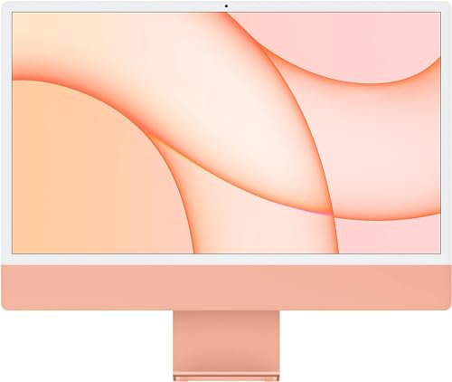2021 Apple iMac mit Apple M1 Chip mit 8-core CPU (24-zoll, 256GB SSD Kapazität) (QWERTY Italian) Orange (Generalüberholt)