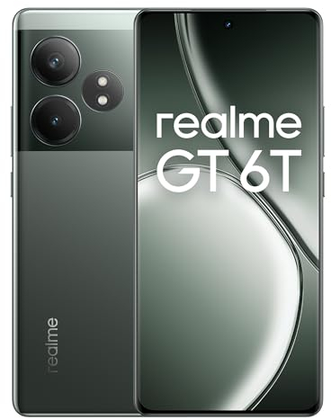 realme GT 6T 5G Smartphone,50MP LYT-600 Main Caméra,Snapdragon 7s Gen3 Processeur,120Hz 6.78’’ 6000nit Hyper Display,NFC,Dual Sim,8+256GB,Vert(sans Chargeur)