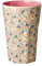 Rice Grand gobelet en mélamine – Petit Sandy Flower Print – Gobelet pour enfant – Vaisselle de camping – Tasse en mélamine incassable sans BPA 400 ml