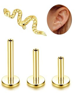 Adramata G23 Titan Helix Tragus Piercing Innengewinde Labret Lippenpiercing Medusa Medizinische Ohrstecker Ohr Klein Conch Gold Silber
