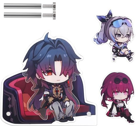 TaiCy Game characters 2-in-1 Magnetic Acrylic Stand: Includes 3 Characters and a Sofa - Can Be Used as a Display Stand or Fridge Magnet (Star-Magnetic Stand-Blade)