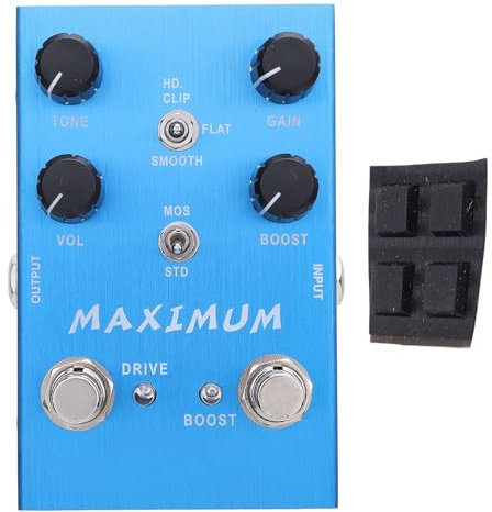 Alloy Overdrive Effect Pedal 2 Adjusting Gears with 4pcs Stickers for Electric Guitar Bass