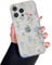 RALEAVO Compatible with iPhone 15 Pro Max Case, Cute Clear Floral Case for Girls Women, Soft Silicone Shockproof Protective Bumper Case with Flowers Patterns Phone Case for iPhone 15 Pro Max - White