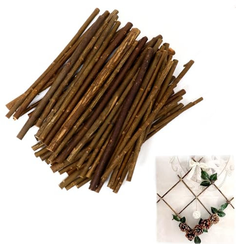 Holzstäbchen zum Basteln Holz Log Sticks - 60 Stück Holzstab Bastelhölzer 20cm Länge Treibholz Deko Ast