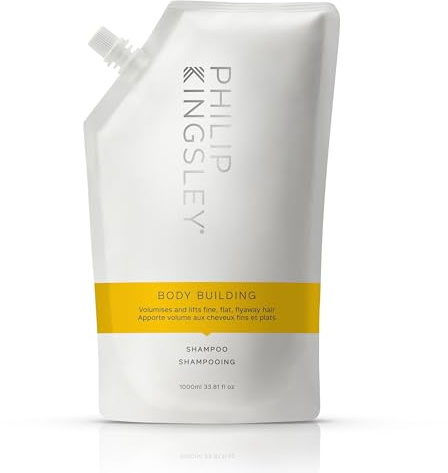 Philip Kingsley - Body Building Weightless Shampoo - 1000ml Refill Pouch | Volumising Shampoo for Fine, Limp, Flat, Flyaway Hair - Hydrates, Thickens, Lifts and Adds Volume and Shine