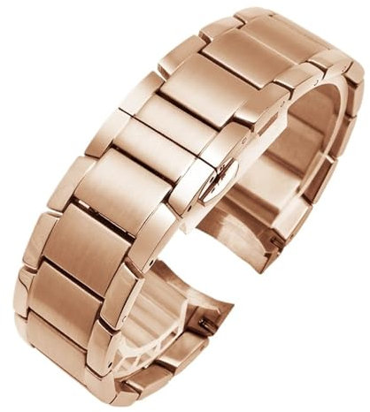 POYNMRE Massives Edelstahl-Armband, Ersatz-Metallband, kompatibel mit Ar-mani AR2447 2434 2432 2448 Herren-Uhrenkette, 22 mm, Schwarz/Silber(Rose gold)