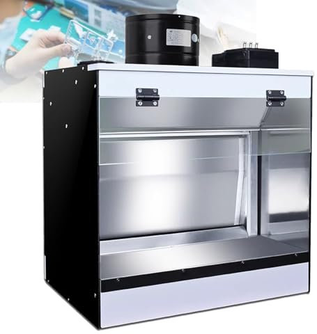 Cabina de pintura con aerógrafo grande, cabina de pintura con aerógrafo portátil y extractor, mesa de manualidades con iluminación LED, cabina de aerógrafo para modelismo, arte de uñas,40x50x40cm