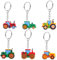 Warmhm 6 Pièces Porte-clés De Voiture Agricole Faveur De La Fête De La Ferme Porte-clés De Machines Lourds Porte-clés Ferme Keychain De Thème D'ingénierie en Classe Alliage De Zinc