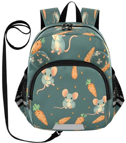 ISAOA Mini-Rucksack, Kinderrucksack, Kleinkind-Rucksack, Reisetagesrucksack, Tasche, Maus-Karotte für Kindergarten, Grundschule, Jungen und Mädchen, multi, S