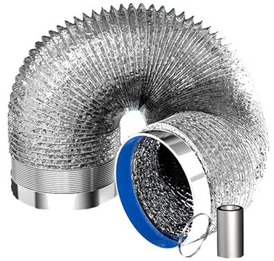 Manguera de Escape Aire Acondicionado, Manguera Flexible para Ventilación, Tubo de Salida de Aire Uso Doméstico e Industrial, con Abrazaderas y Cinta Adhesiva, Aislamento Acústico(5m,120mm)