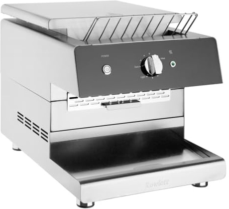 Rowlett Commercial Double Slice Conveyor Toaster HX499, Stainless Steel | Delivers rapid, continuous output to keep pace with busy breakfast rushes, optimizing workflow in demanding kitchens.