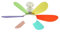 nnOuOnn Socket Ceiling Fans with Lights and Remote, Infinitely Dimmable LED Lights with Rainbow Fan Blade, E27 Base and Socket Extender Small Ceiling Fan with 3 Colors 2800K-6500K, 2700 Lumens