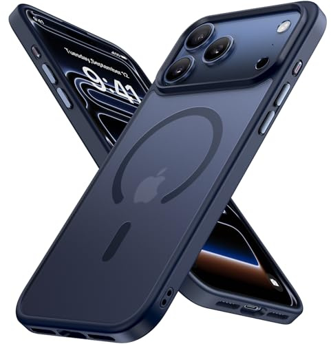 Miracase für iPhone 17 Pro Hülle mit Magsafe TOP MIL, Blau | [TOP Militärschutz & Magnetkraft] Stoßfest Kratzfest mit Samtiger Haptik Langlebig Handyhülle für iPhone 17 Pro 6,3