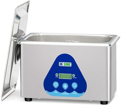 DK SONIC Ultraschallreiniger 900 ML Edelstahl, 35W ltraschallreinigungsgerät mit digitalem Timer zum Reinigen von Schmuck, Brillen, Münzen (inkl. Korb)