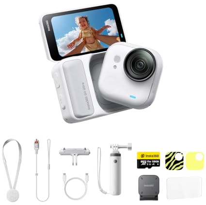 Insta360 GO Ultra Lifestyle-Bundle -Kleine 4K Vlogging-Kamera, Freihändig, POV-Kamera, 1/1,28-Sensor, 53 g leichte Unterwasserkamera, 156° FOV, 200 min Akku, Tragbare Action-Cam für Sport, Vlog