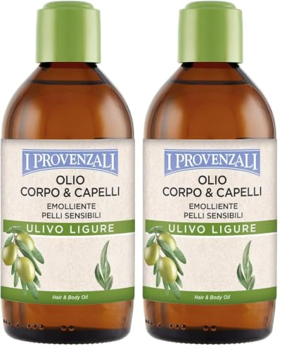 I Provenzali | Olio Corpo e Capelli Ulivo Ligure, per Pelli Sensibili, 200 ml (Confezione da 2)