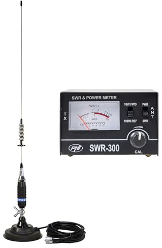 PNI S75 CB-Antenne, 75 cm, mit Butterfly, 125-mm-Magnet und PNI SWR-300-Reflektometer zur SWR-Messung