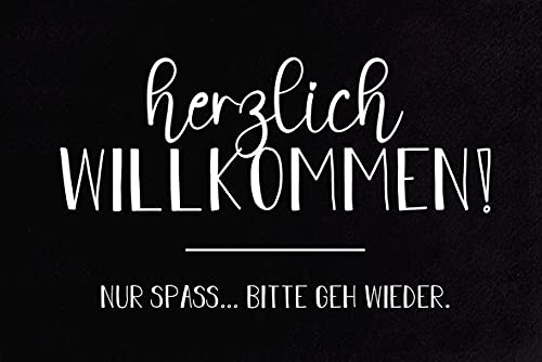 Manilu Lustige Fußmatte mit Spruch 50x70cm | Bitte GEH Wieder | Geschenkidee für Paare & Familien | zum Einzug oder Richtfest | rutschfest