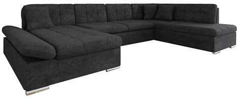 Mirjan24 Ecksofa Bergen Design Eckcouch mit Schlaffunktion und Bettkasten, Regulierbare Armlehnen, U-Form Sofa vom Hersteller, Wohnlandschaft (Margo 227.09, Ecksofa: Links)