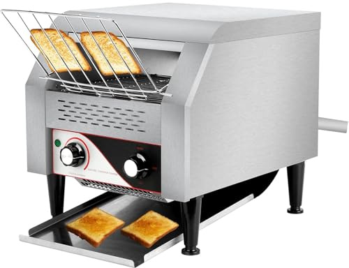 Tostapane a nastro professionale, Forno elettrico in acciaio inox da 450 fette/ora, sette livelli di doratura una cottura uniforme, per ristoranti, tostapane nastro panini, bagel(150 Slices/H)