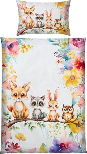 REDBEST Kinder-Bettwäsche Microfaser bunt Größe 1x 100x135 cm + 1x 40x60 cm