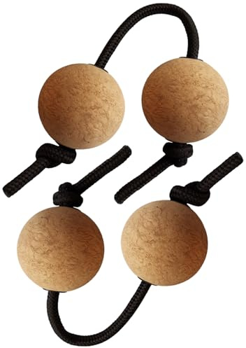 4-teiliges Percussion-Instrumenten-Set, Gogo-Handbälle mit verstellbaren Riemen, Korkbälle für Rhythmus-Training, leichtes Gefühl und leiser Übungs-Sound