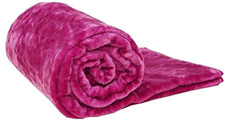 Papa Jones Ltd Soft Warm Faux Fur Throw Sofa Bed Blanket, Fluffy Reversible Blankets, Pure Polyester Lightweight And Breathable Microfiber For Bed Couch Sofa (Medium (127cm x 152cm), Fuchsia)