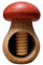 Schiaccianoci in legno di faggio naturale, molto solido, a forma di fungo, regalo di Natale, rosso