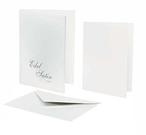 Rössler Papier 2234838001 - Edel Satin - Kartenmappe DIN, A6 hd/C6, glatt/weiß