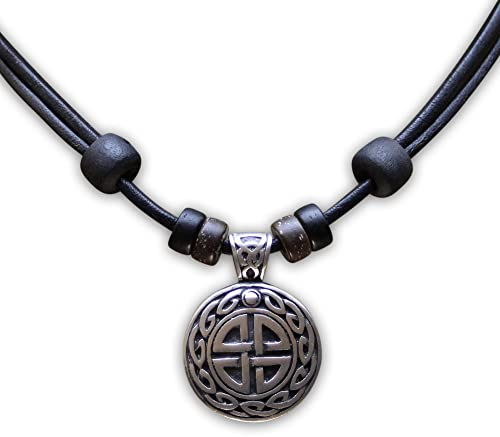 HANA LIMA Lederkette Halskette Herren Damen Metallanhänger Wikingerschmuck