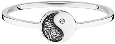 cai Damen Ring 925/- Sterling Silber rhodiniert/oxidiert Zirkonia weiß 135270183