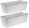 ARTECSIS Lot de 2 Jardinières Palette, Métal Blanc, 36x9x12cm, Trous de Drainage/Jardin