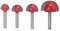 Saipor 4pcs 6mm Round Nose Cove Core Box Router Bit Double Flute Round Groove Router Bit Woodworking Tool, 16-32mm Cutting Diameter