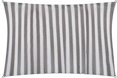 Lumaland Sunsail rettangolare 3 x 4 metri | Protezione solare resistente alle intemperie incl. corde di fissaggio | Terrazza, giardino e balcone, tessuto velico HDPE, protezione UV [grigio-bianco]