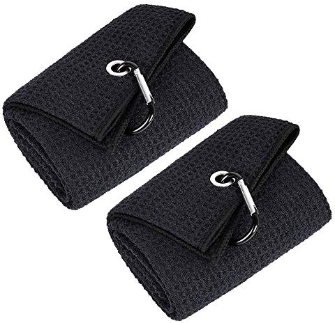 Mile High Life Golf Towel | Tri-fold Waffle Towels | Premium Microfiber Fabric | wiith Heavy Duty Carabiner Clip