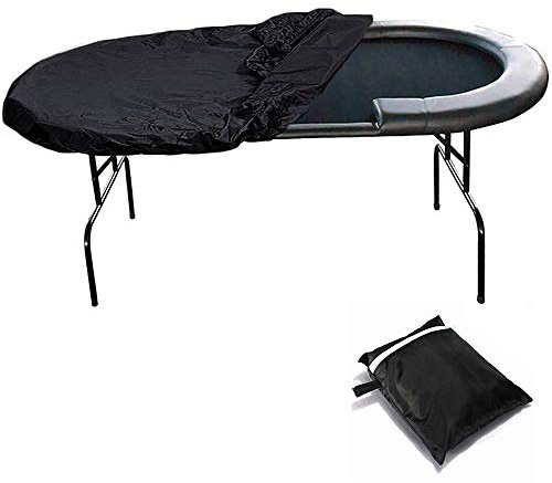 BOSKING Poker-Tischdecke, wasserdicht, 420D-Oxford-Gewebe, Staubschutzhülle für ovale Pokertische, mit verstellbaren Kordelsäumen